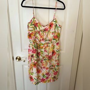 J Crew Floral Spaghetti Strap Dress